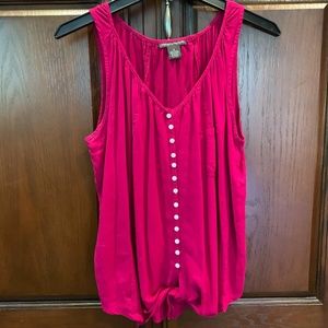 Chelsea & Theodore Tie Front Button Blouse SZ M